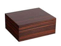 Humidor 40 szál szivar részére, ébenfa hatású, spanyol cédrusfa, párásító, hygrometer - sötétbarna,  Achenty!