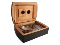 Humidor 30 szivar részére, spanyol cédrusfa szivar tároló doboz, belső hygrométerrel, párásítóval + AJÁNDÉK szett! carbon