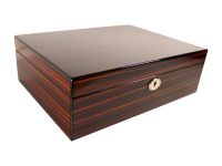 Humidor 40 szivar részére, spanyol cédrusfa szivar tároló doboz, belső hygrométerrel, párásítóval - TIKKFA hatású