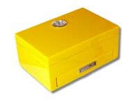 Humidor 10 szál szivar részére - sárga + SZETT!