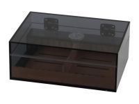 Humidor 30 szál szivar részére, szivar tároló doboz cédrusfa betéttel - barna akryl 