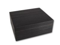 Humidor 40 szivar részére, fekete színű szivar tároló doboz, belső hygrométerrel, párásítóval - Achenty!