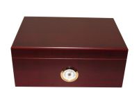 Humidor 50 szál szivar részére, cédrusfa szivar doboz, párásítóval, hygrométerrel - mahagóni, Angelo