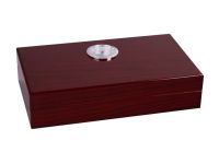 Utazó humidor - cédrusfa szivartartó doboz, párásítóval és külső hygrométerrel, cseresznye (19x11cm)